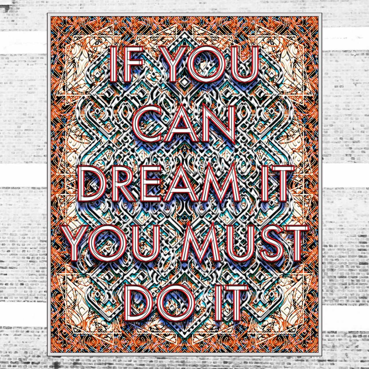 Rendering of Mark Titchner's 'If You Can Dream It, You Must Do It' due to launch on the gable end wall of The Hat Factory in December 2016.