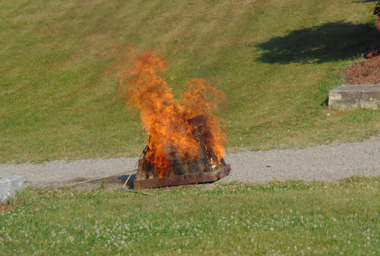 Bonfire on a field